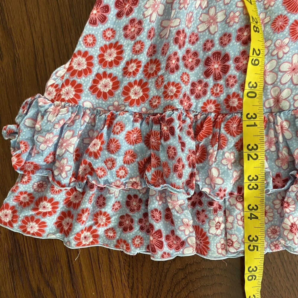 Poupette St Barth $430 Womens Floral Mini Dress XS Blue Rayon V-Neck Beach Boho - Picture 10 of 11
